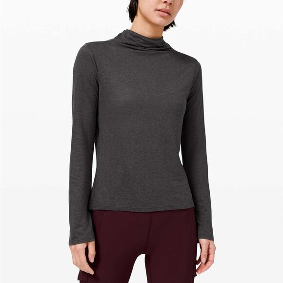 Lululemon Day to Light Long Sleeve Top Graphite Grey Modal Lightweight Stretch 6 - Picture 1 of 5